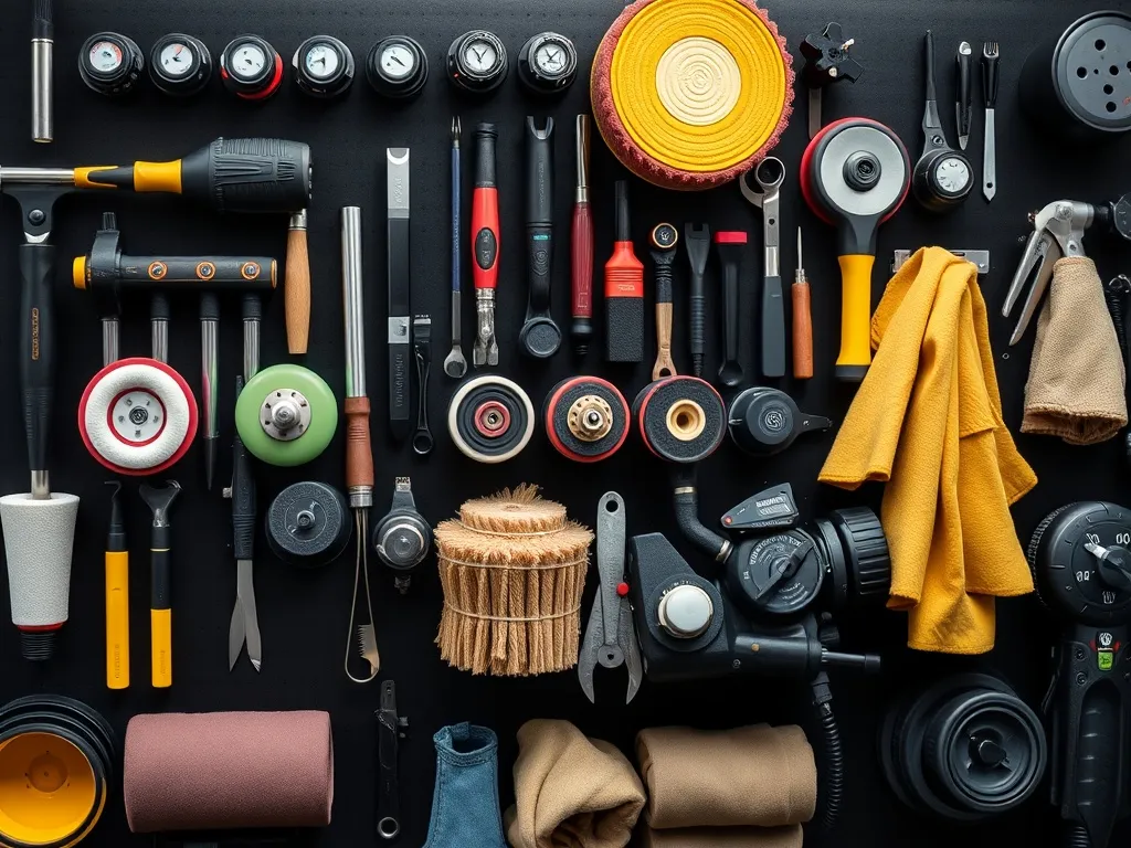 Professional motorcycle polishing tools, orbital polishers,